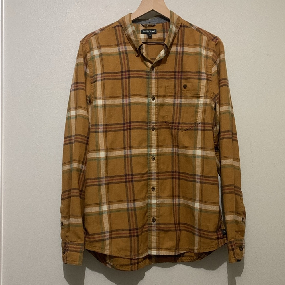 Men’s Toad and Co Button Down Flannel Shirt Size Medium